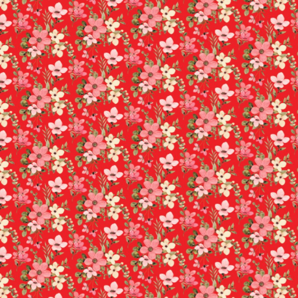Floral 007 rojo
